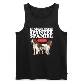 English Springer Spaniel Hunde Geschenke - Männer Premium Bio Tank Top - Schwarz - Vorne - Michal (187cm)