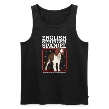 English Springer Spaniel Dog Owner Gifts - Men's Premium Organic Tank Top - black - Front - AI Model Male 178 light (178cm)