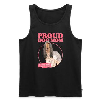 Lévrier afghan maman chien maman cadeau - Débardeur bio Premium Homme - noir - Devant - Michal (187cm)