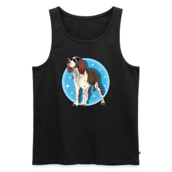 English Springer Spaniel Dog Gift - Men's Premium Organic Tank Top - black - Front - AI Model Male 178 light (178cm)