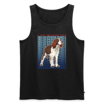 English Springer Spaniel Dog Lover Gifts - Men's Premium Organic Tank Top - black - Front - AI Model Male 178 light (178cm)