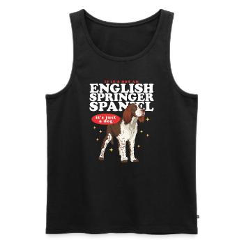 English Springer Spaniel Gift - Men's Premium Organic Tank Top - black - Front - AI Model Male 178 light (178cm)