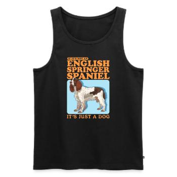 English Springer Spaniel Gifts - Men's Premium Organic Tank Top - black - Front - AI Model Male 178 light (178cm)
