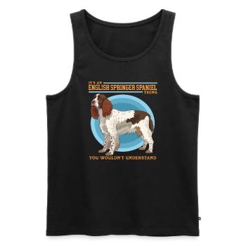 English Springer Spaniel Dog Gift - Men's Premium Organic Tank Top - black - Front - AI Model Male 178 light (178cm)