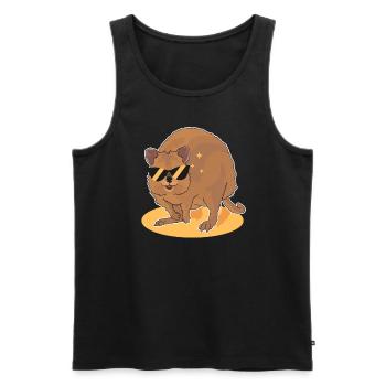 Cadeau de kangourous à queue courte Quokka - Débardeur bio Premium Homme - noir - Devant - Michal (187cm)
