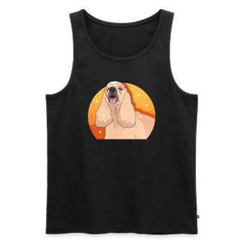Cocker américain épagneul chien cadeaux - Débardeur bio Premium Homme - noir - Devant - Michal (187cm)