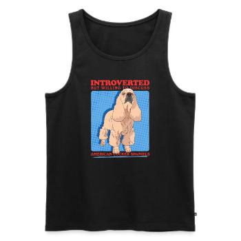 Cadeaux Cocker Spaniel Américain - Débardeur bio Premium Homme - noir - Devant - AI Model Male 178 light (178cm)