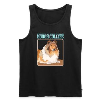 Collie Collie Longhair Dog Rough Collies Cadeaux - Débardeur bio Premium Homme - noir - Devant - Michal (187cm)