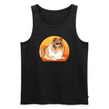 Collie Longhair Collie Rough Collies Gifts - Men's Premium Organic Tank Top - black - Front - AI Model Male 178 light (178cm)