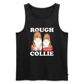 Collie Longhair Collies Rough Collies Gift - Men's Premium Organic Tank Top - black - Front - Michal (187cm)