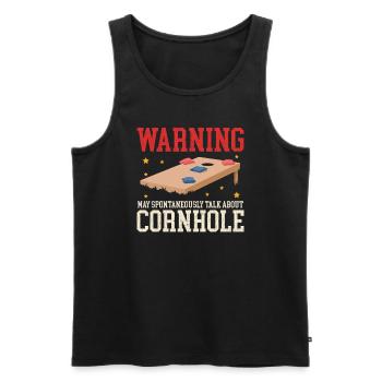 Cornhole Player Blind Hole Bean Bag Cadeaux - Débardeur bio Premium Homme - noir - Devant - Michal (187cm)