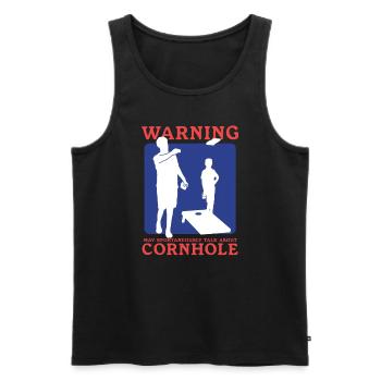 Cornhole Player Sac à grains trou aveugle Cadeau - Débardeur bio Premium Homme - noir - Devant - Michal (187cm)