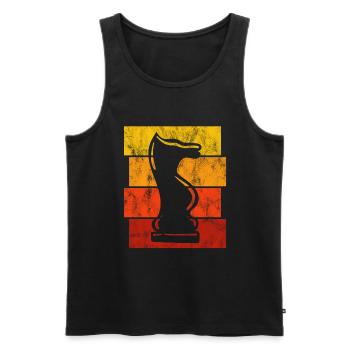 Pièce d’échecs Rétro Joueur d’échecs Checkmate Chessmat Chess - Débardeur bio Premium Homme - noir - Devant - Michal (187cm)