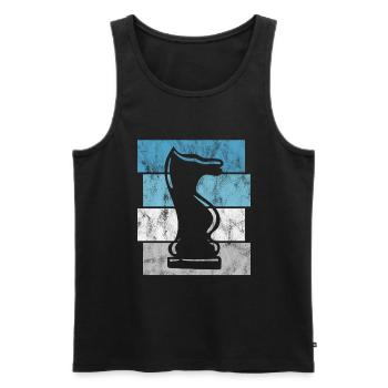 Retro Chess Chess Player Checkmate Chess Piece - Men's Premium Organic Tank Top - black - Front - Michal (187cm)