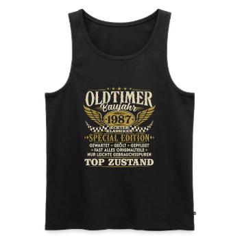 Oldtimer Baujahr 1987 Jahrgang Geburtstag Geschenk - Männer Premium Bio Tank Top - Schwarz - Vorne - Michal (187cm)