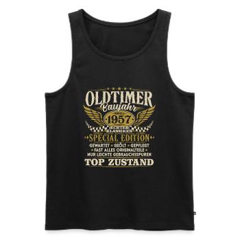 Oldtimer Baujahr 1957 Jahrgang Geburtstag Geschenk - Männer Premium Bio Tank Top - Schwarz - Vorne - Michal (187cm)