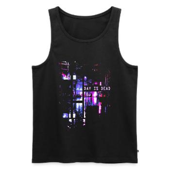 Vaporwave Aesthetics Tokyo - Men's Premium Organic Tank Top - black - Front - Michal (187cm)