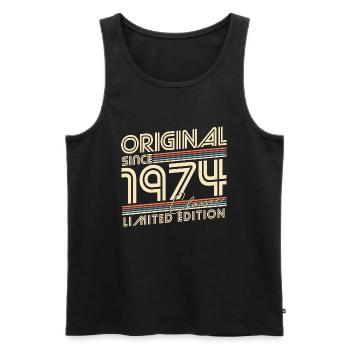 Original depuis 1974 Vintage cadeau d’anniversaire - Débardeur bio Premium Homme - noir - Devant - Michal (187cm)