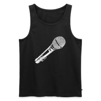 Microphone dessiné à la main - Débardeur bio Premium Homme - noir - Devant - AI Model Male 178 light (178cm)