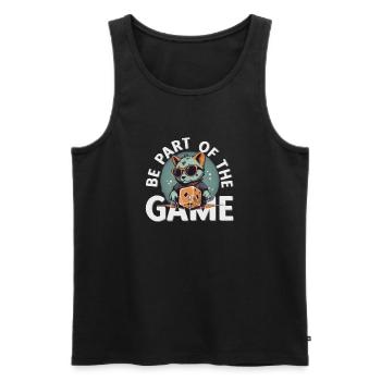 Boardgamer - Be part of the game - Men's Premium Organic Tank Top - black - Front - AI Model Male 178 light (178cm)