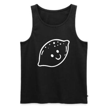 funny lemon smiley - Men's Premium Organic Tank Top - black - Front - AI Model Male 178 light (178cm)
