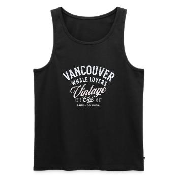 Vancouver Whale lovers vintage club Récupéré - Débardeur bio Premium Homme - noir - Devant - Michal (187cm)
