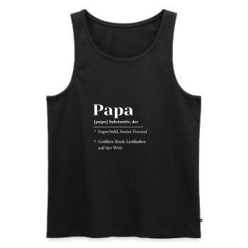 Dad Vater Papa Vatertag Rocker Rocknroll Rockmusik - Männer Premium Bio Tank Top - Schwarz - Vorne - Michal (187cm)