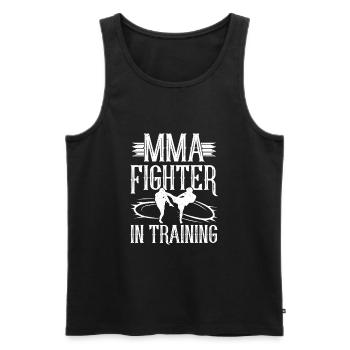 Combattant de MMA dans l’entraînement des arts martiaux mixtes - Débardeur bio Premium Homme - noir - Devant - Michal (187cm)