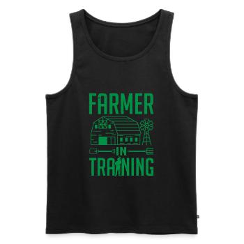 Farmer In Training Farming - Men's Premium Organic Tank Top - black - Front - Michal (187cm)