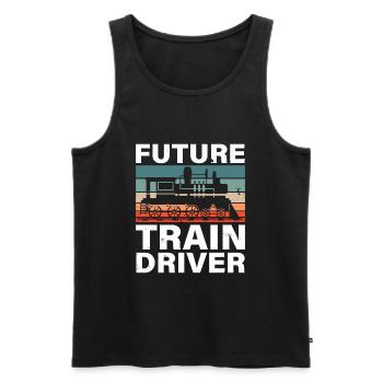 Railroad Train Engineer Future Train Driver - Men's Premium Organic Tank Top - black - Front - Michal (187cm)
