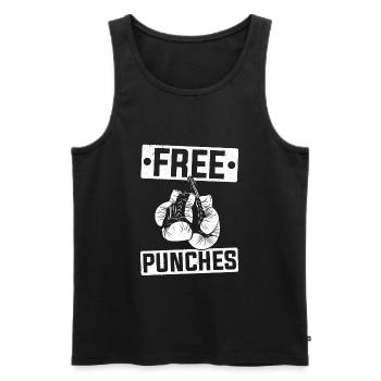 Boxer Free Punches Boxe - Débardeur bio Premium Homme - noir - Devant - AI Model Male 178 light (178cm)