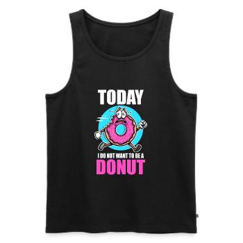 Donut heute Ich will kein Donut sein - Männer Premium Bio Tank Top - Schwarz - Vorne - Michal (187cm)