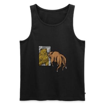 Stock Market Trader Investor Bull Vs Bear - Men's Premium Organic Tank Top - black - Front - AI Model Male 178 light (178cm)