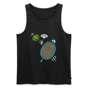 Badmintonspieler Shuttlecock schreit Ahhh - Männer Premium Bio Tank Top - Schwarz - Vorne - AI Model Male 178 light (178cm)