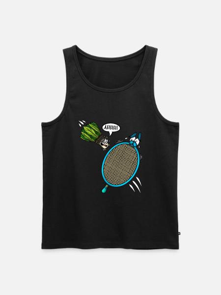Badminton Player Shuttlecock Screaming Ahhh - Men's Premium Organic Tank Top - black