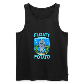 Lamantins Vache de mer Floaty Potato Lamantin - Débardeur bio Premium Homme - noir - Devant - AI Model Male 178 light (178cm)