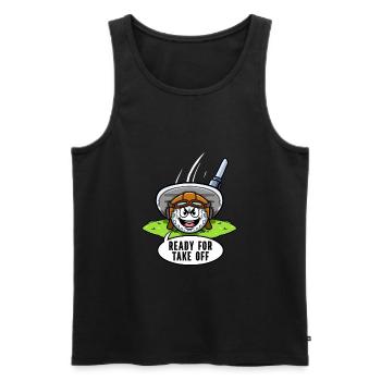 Golf Player Golf With Aviator Cap Golf Court - Men's Premium Organic Tank Top - black - Front - AI Model Male 178 light (178cm)