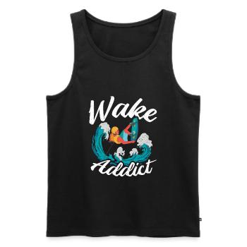 Wakeboarder Wake Addict Wakeboard Wakeboarding - Débardeur bio Premium Homme - noir - Devant - Michal (187cm)