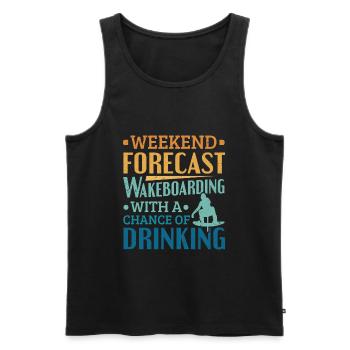 Prévisions du week-end Wakeboard Wakeboard - Débardeur bio Premium Homme - noir - Devant - Michal (187cm)
