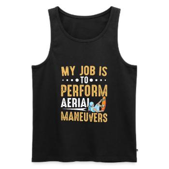 Job Is To Perform Aerial Maneuvers Wakeboarding - Men's Premium Organic Tank Top - black - Front - Michal (187cm)