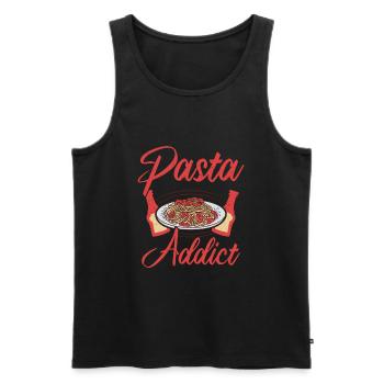 Italienisches Essen Pasta süchtig - Männer Premium Bio Tank Top - Schwarz - Vorne - Michal (187cm)