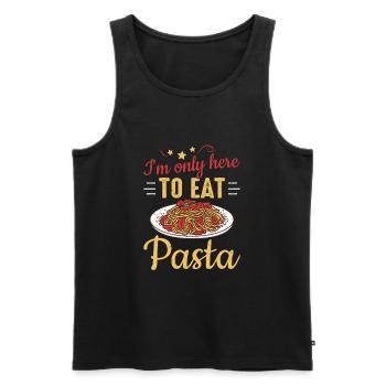 Italienisches Essen Ich bin nur hier, um Pasta zu essen - Männer Premium Bio Tank Top - Schwarz - Vorne - Michal (187cm)