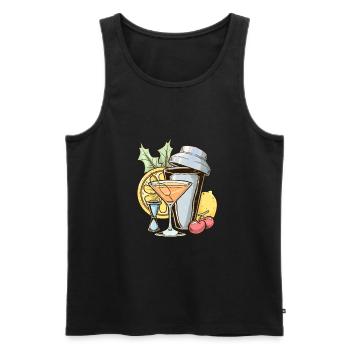 Barman Vintage Mix Cocktail Barkeeper - Débardeur bio Premium Homme - noir - Devant - Michal (187cm)