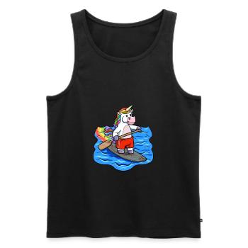 SUP Paddle Enfants Licorne Stand Up Paddle - Débardeur bio Premium Homme - noir - Devant - Michal (187cm)