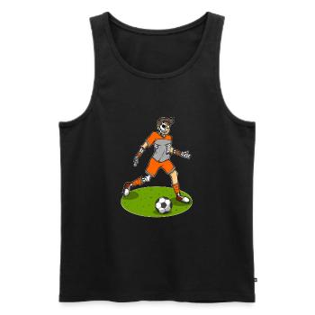 Soccer Player Skeleton Soccer - Men's Premium Organic Tank Top - black - Front - Michal (187cm)