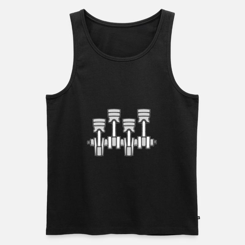 Kolbenauto Mechainc - Männer Premium Bio Tank Top - Schwarz