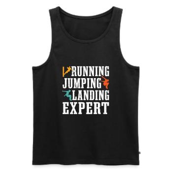 Running Jumping Landing Expert Free Runner - Débardeur bio Premium Homme - noir - Devant - AI Model Male 178 light (178cm)