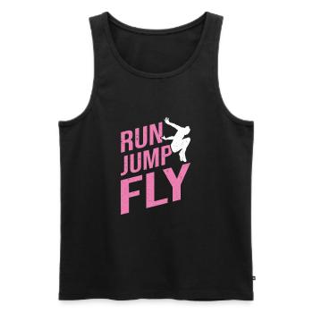 Course libre JRun Jump Fly Free Runner - Débardeur bio Premium Homme - noir - Devant - AI Model Male 178 light (178cm)