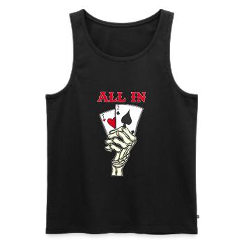 Joueur de poker Cartes de poker 7 2 Skeleton Hand Poker - Débardeur bio Premium Homme - noir - Devant - AI Model Male 178 light (178cm)