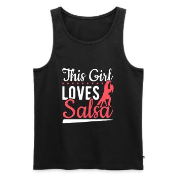 Danse latine Cette fille aime la salsa - Débardeur bio Premium Homme - noir - Devant - Michal (187cm)